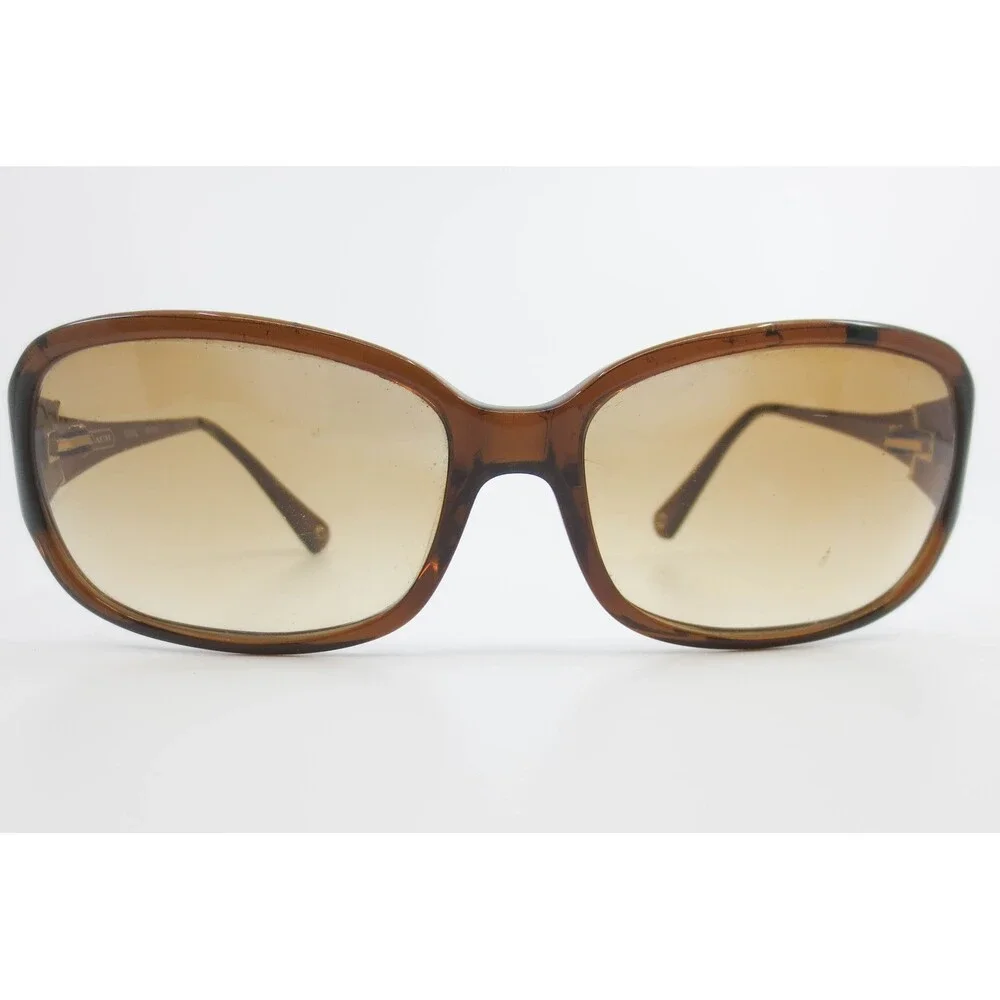 Coach S2005 Brown Tortoise Signature Logo Temple Oval Sunglasses